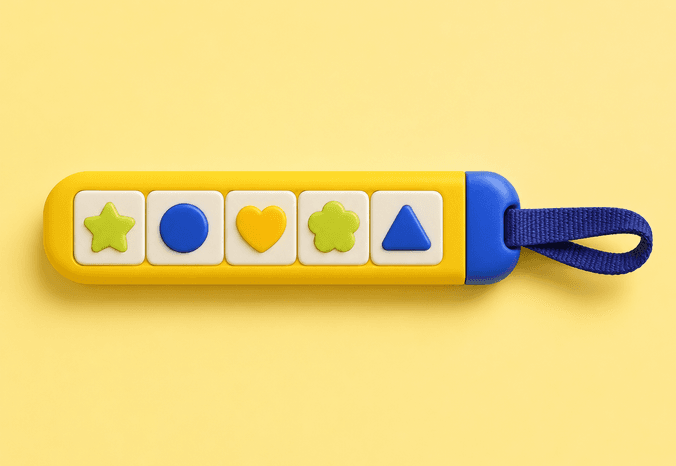 A yellow and blue personalised name bar colour combination